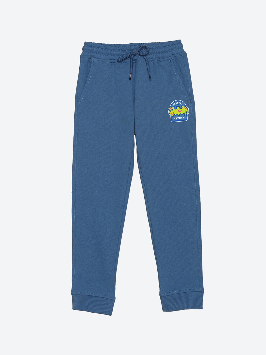 YK Warner Bros Boys Mid-Rise Cotton Joggers, Blue