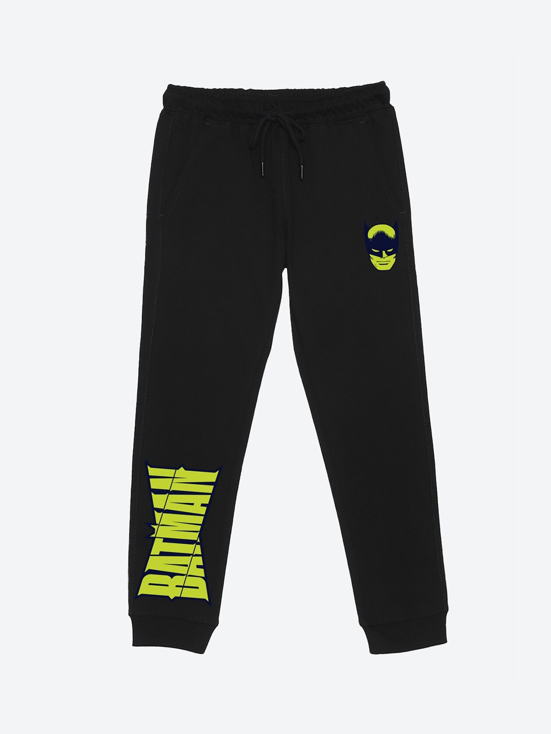 

YK Warner Bros Boys Mid-Rise Cotton Joggers, Black