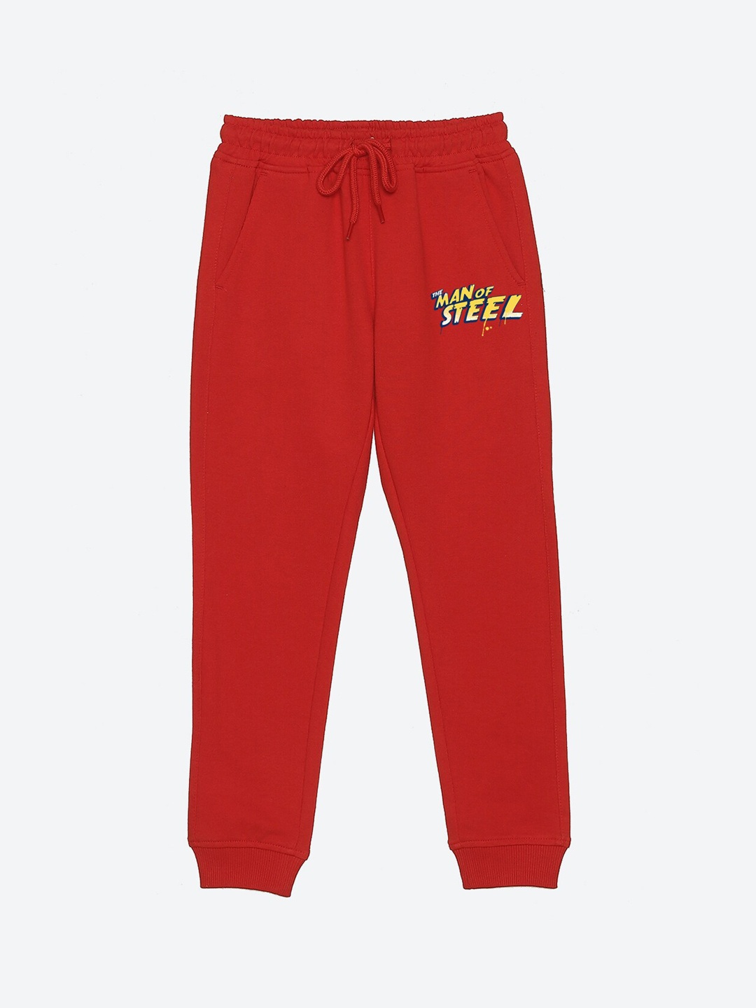 

YK Warner Bros Boys Mid-Rise Cotton Joggers, Red