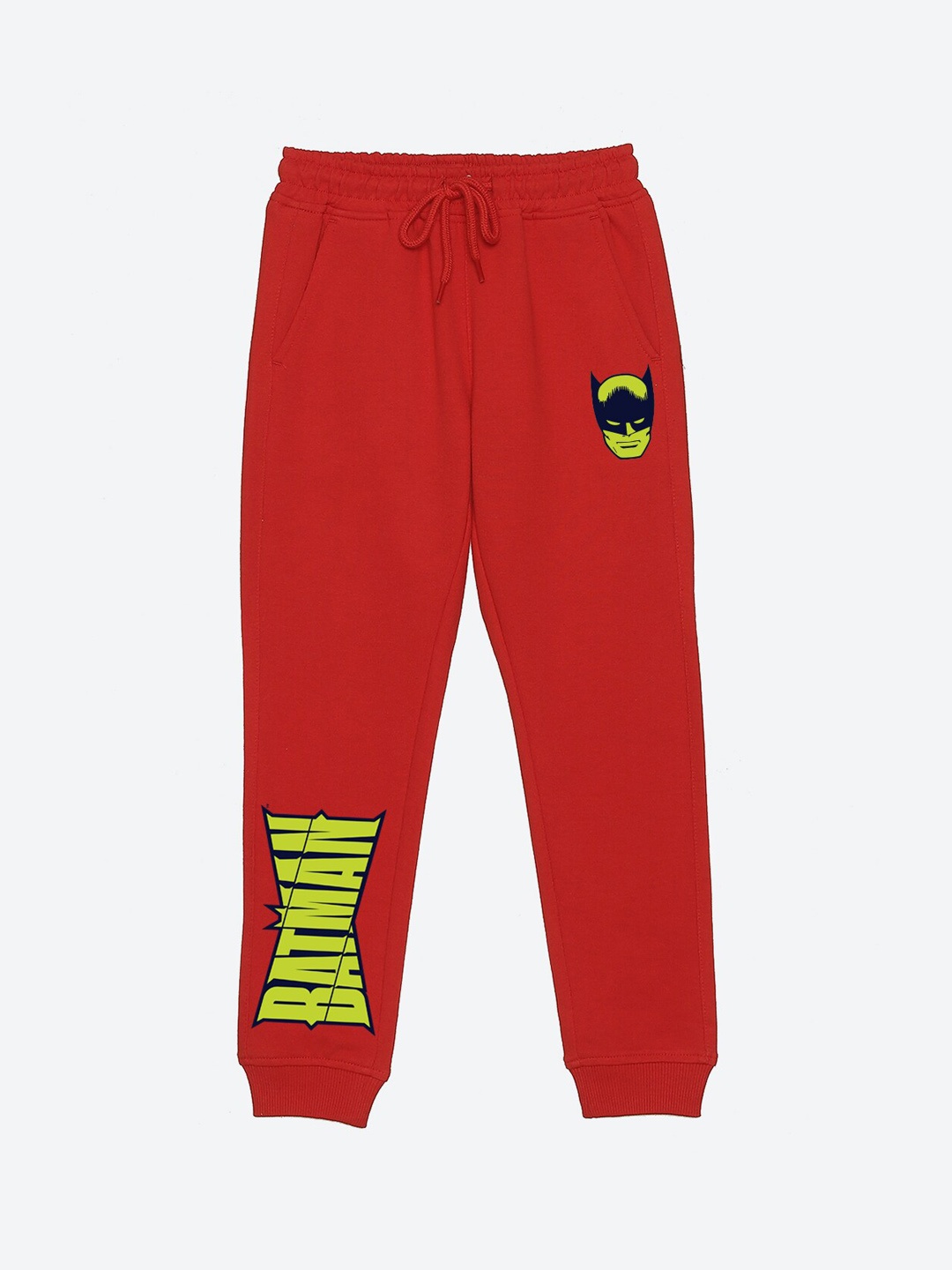 

YK Warner Bros Boys Mid-Rise Cotton Joggers, Red