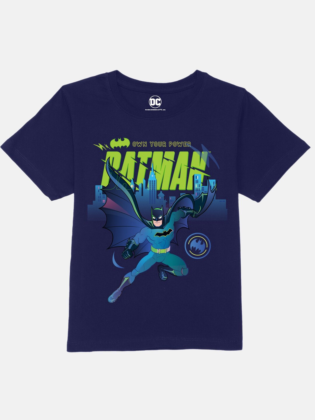 

YK Warner Bros Boys Batman Printed Pure Cotton Applique T-shirt, Blue