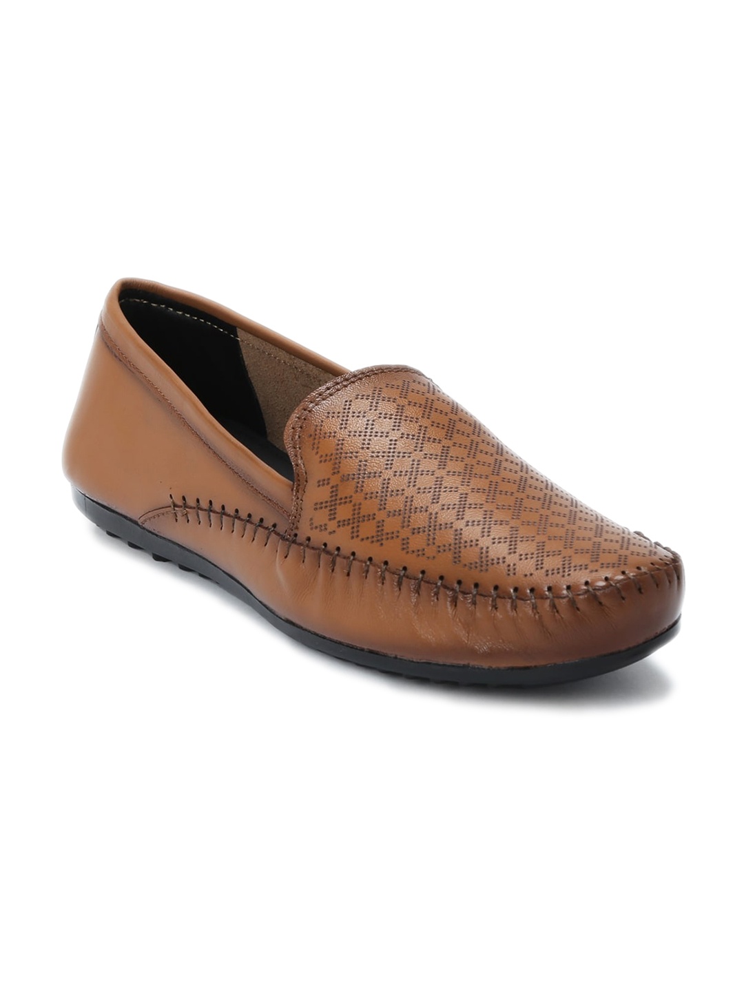 

Zoom Shoes Women Textured Lightweight Leather Loafers, Tan