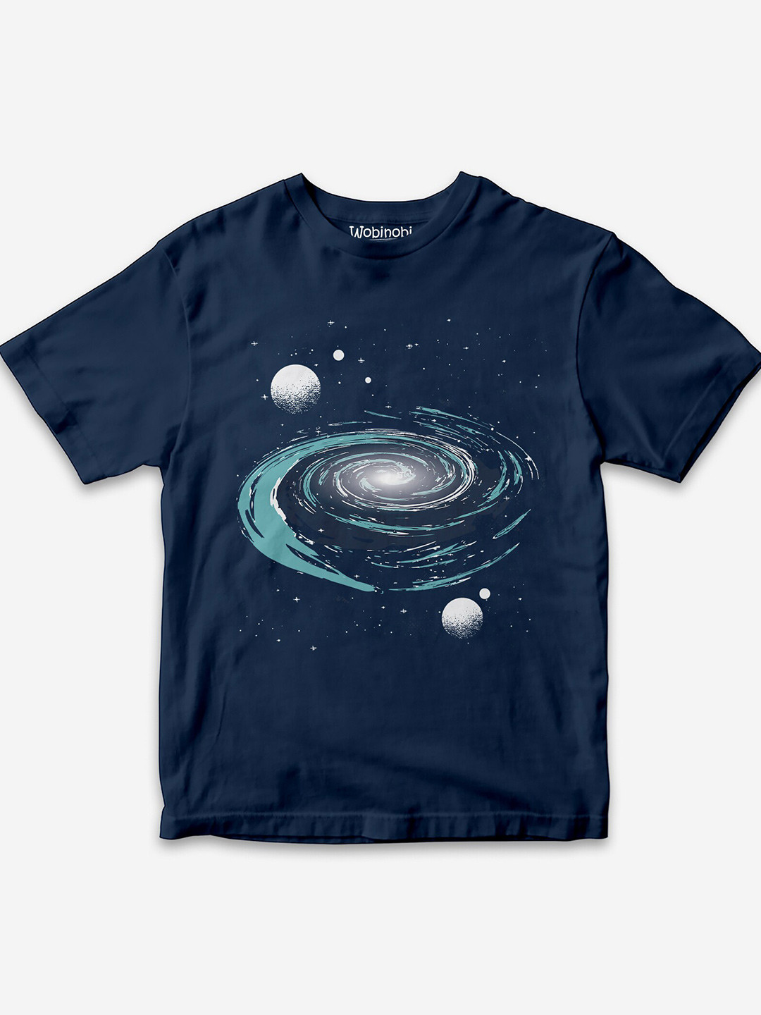 

Wobinobi Boys Space Print Bio Finish Pure Cotton T-shirt, Navy blue