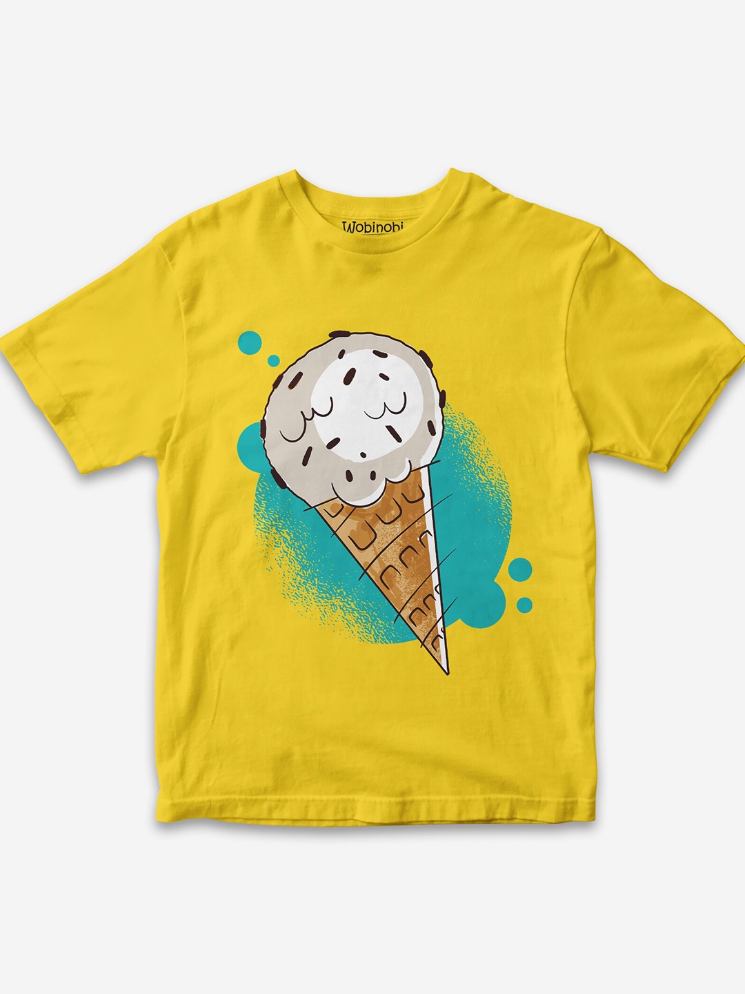 

Wobinobi Boys Chocolate Print Bio Finish Pure Cotton T-shirt, Navy blue