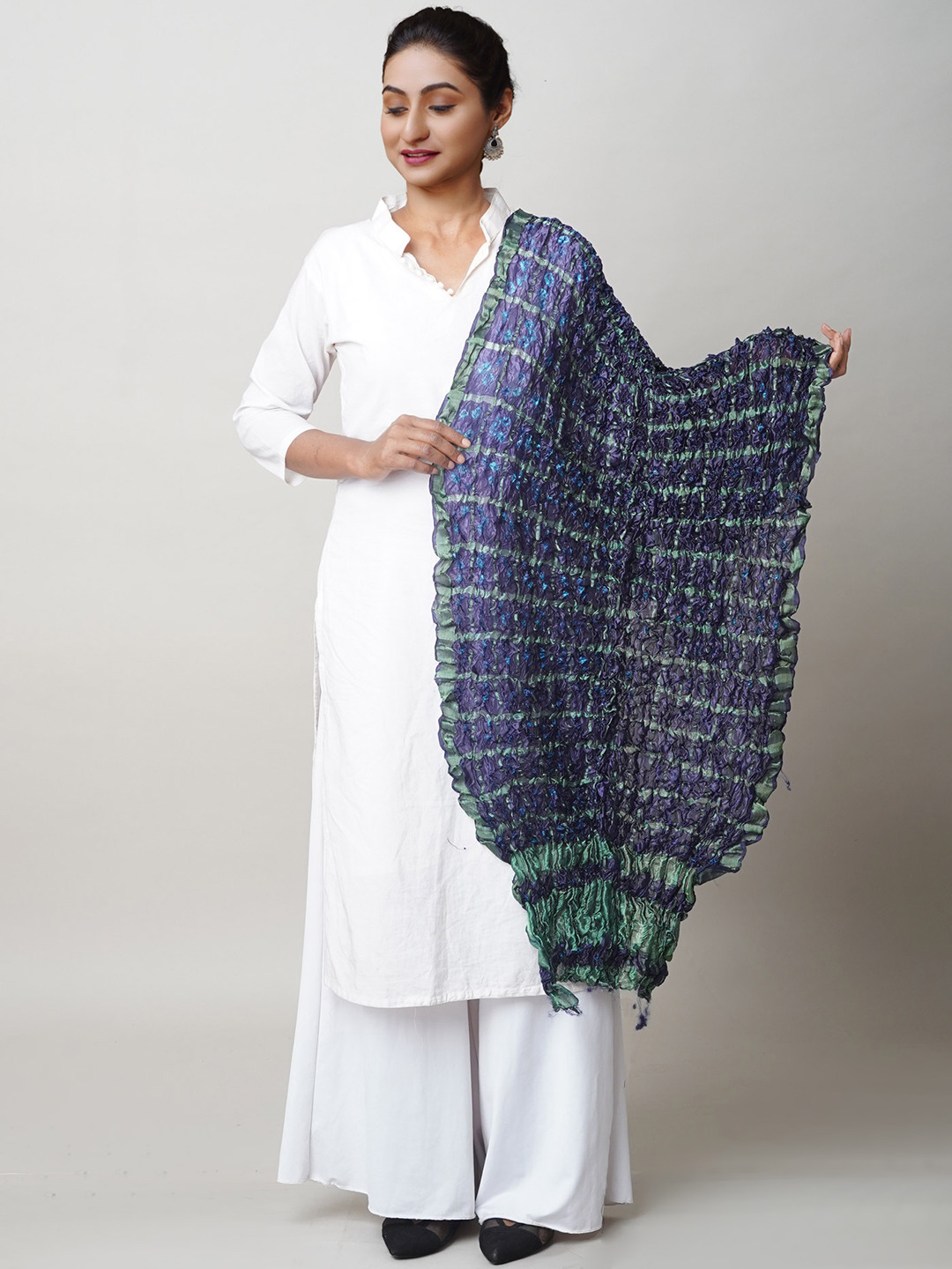 

Unnati Silks Dyed Bandhani Dupatta, Blue