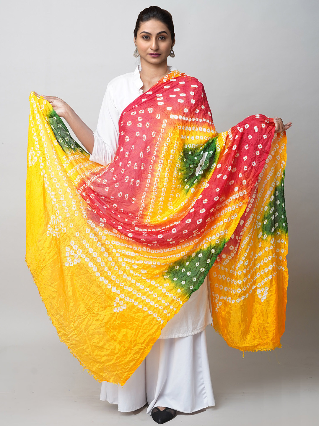 

Unnati Silks Dyed Bandhani Dupatta, Red