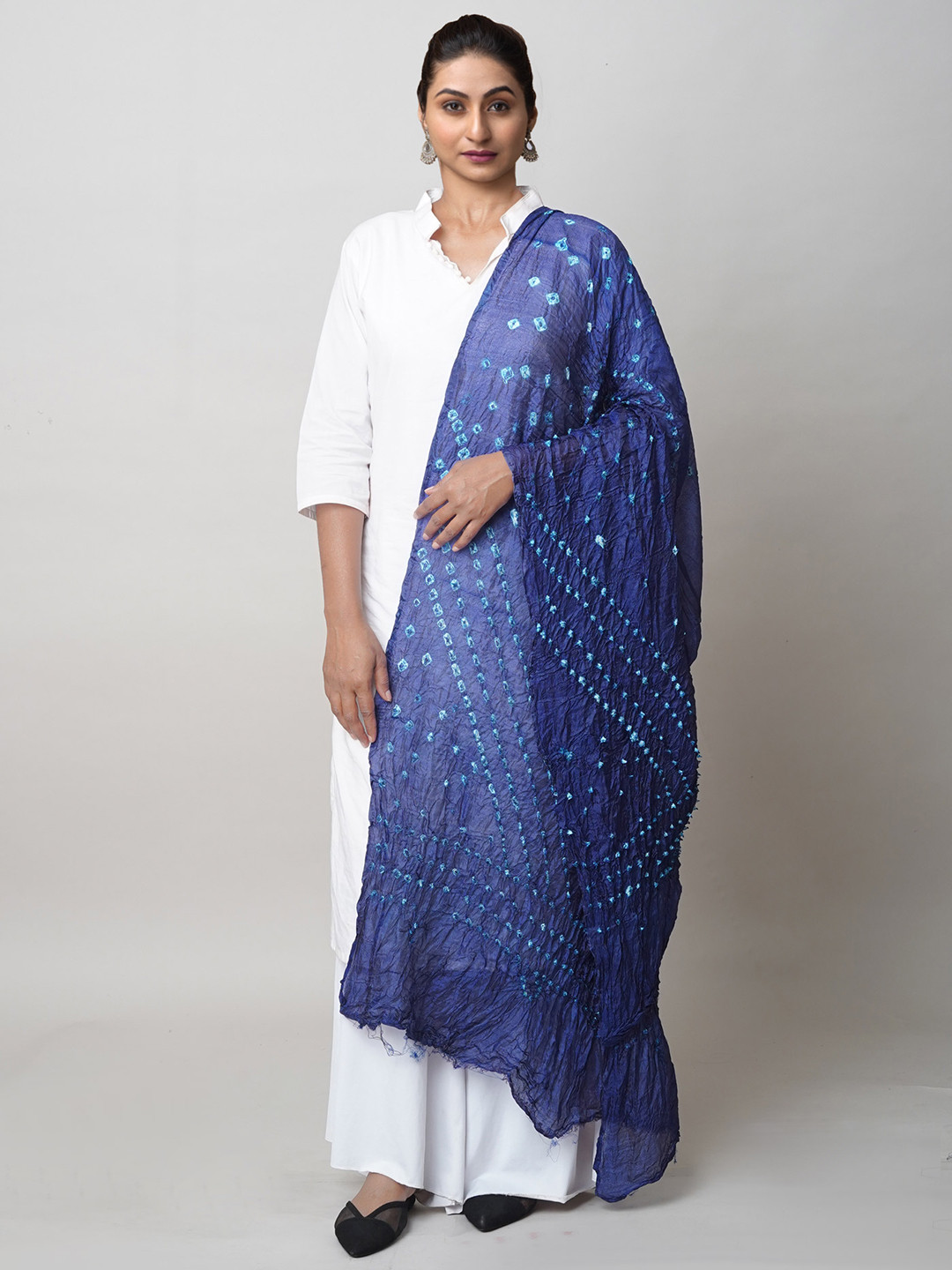

Unnati Silks Dyed Bandhani Dupatta, Blue