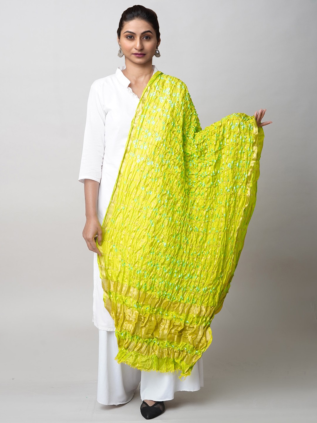 

Unnati Silks Bandhani Dyed Dupatta, Green