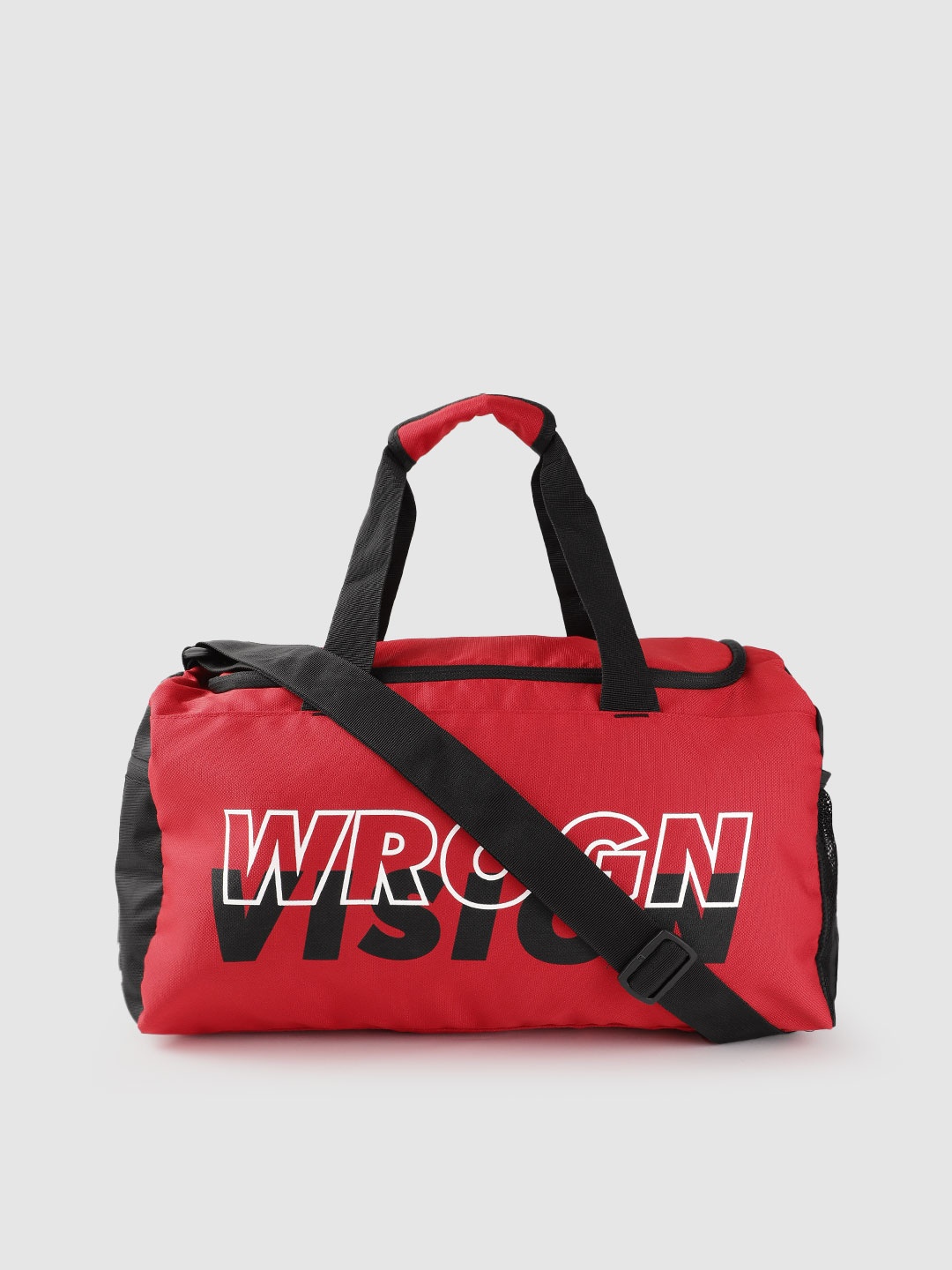 

WROGN Brand Logo Printed Medium Duffel Bag, Red