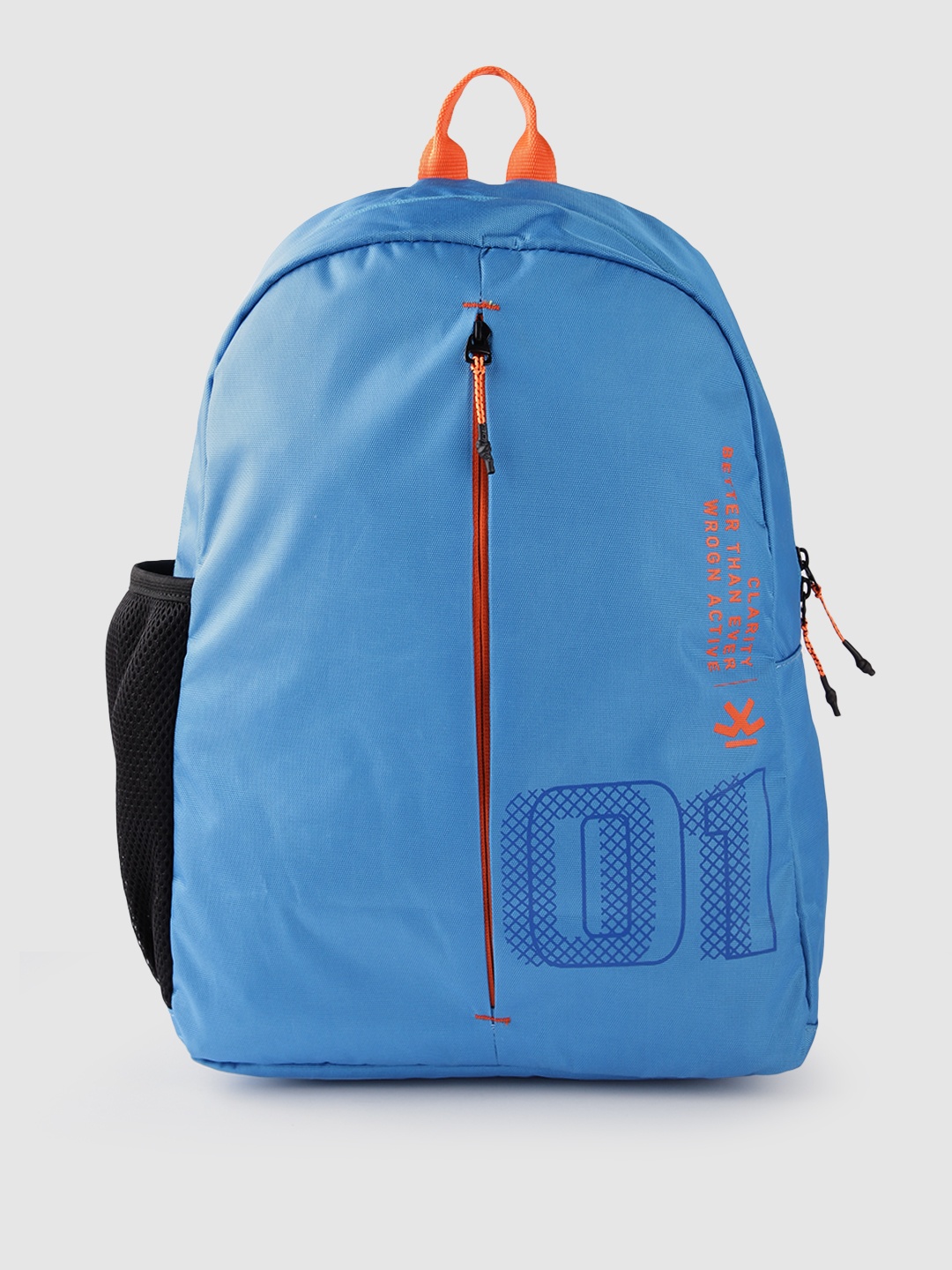 

WROGN Unisex Typography Printed Medium-Sized Backpack with Laptop Compartment 19L, Blue