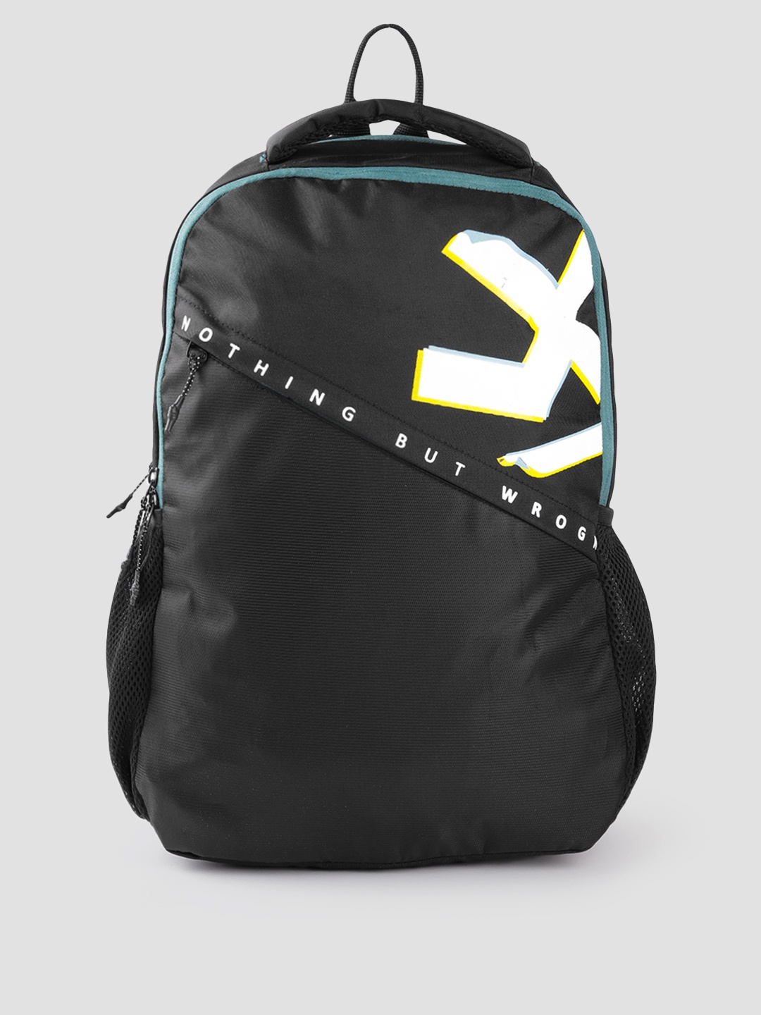 

WROGN Unisex Colourblocked Backpack 19.9 Litres, Black