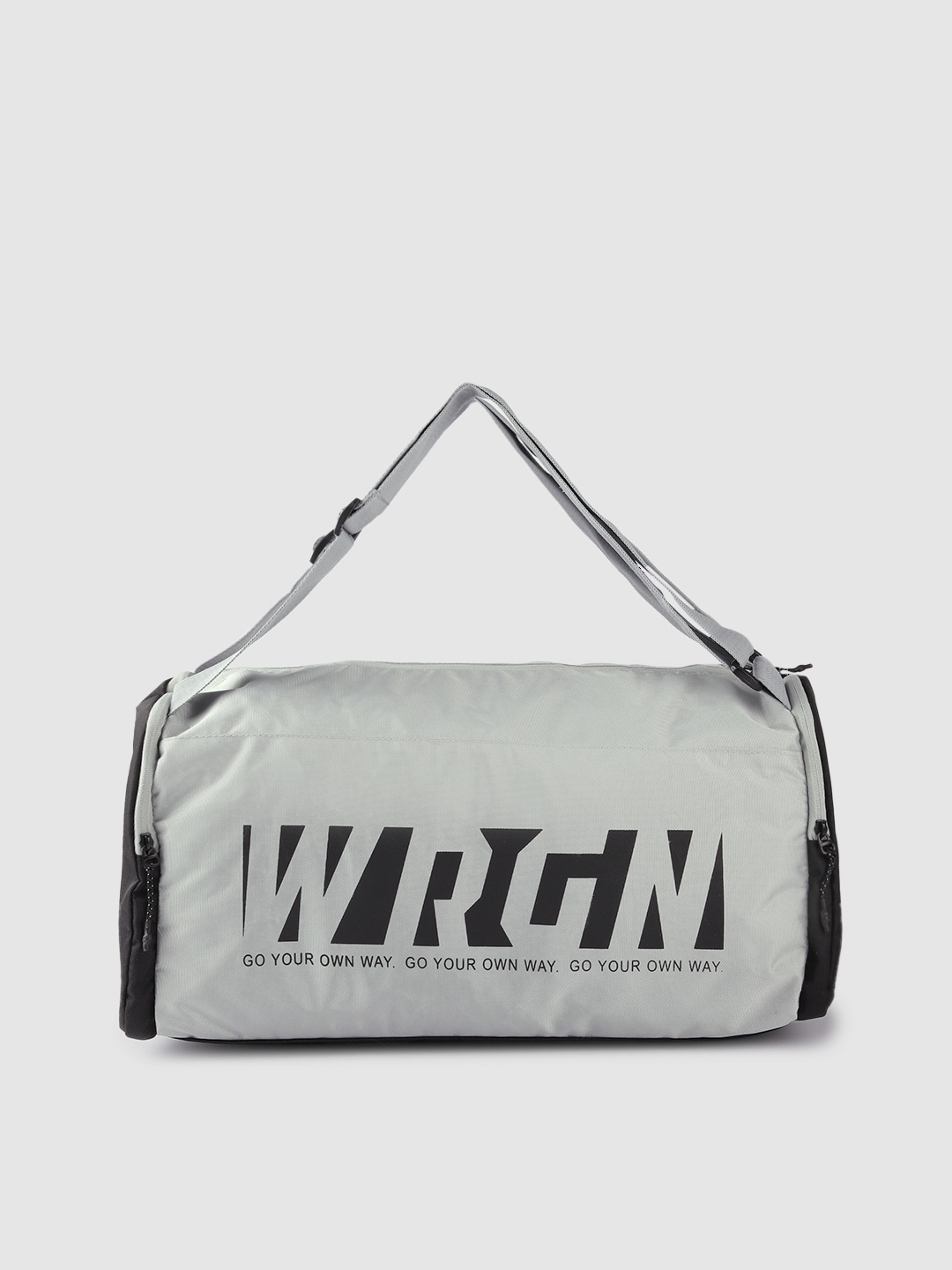 

WROGN Unisex Brand Logo Printed Medium-Sized Duffel Bag 31L, Grey