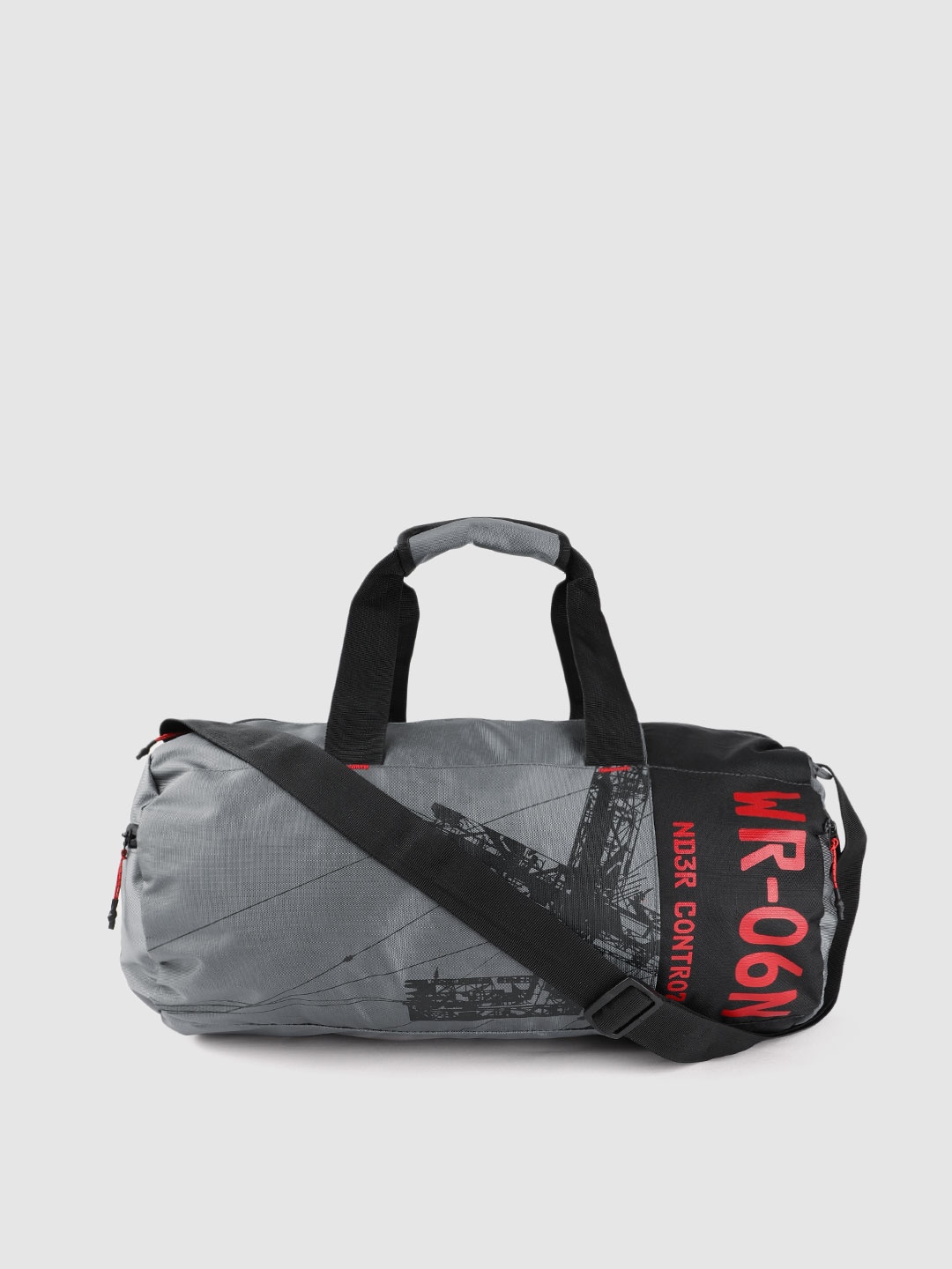 

WROGN Printed Small Casual Duffel Bag, Grey