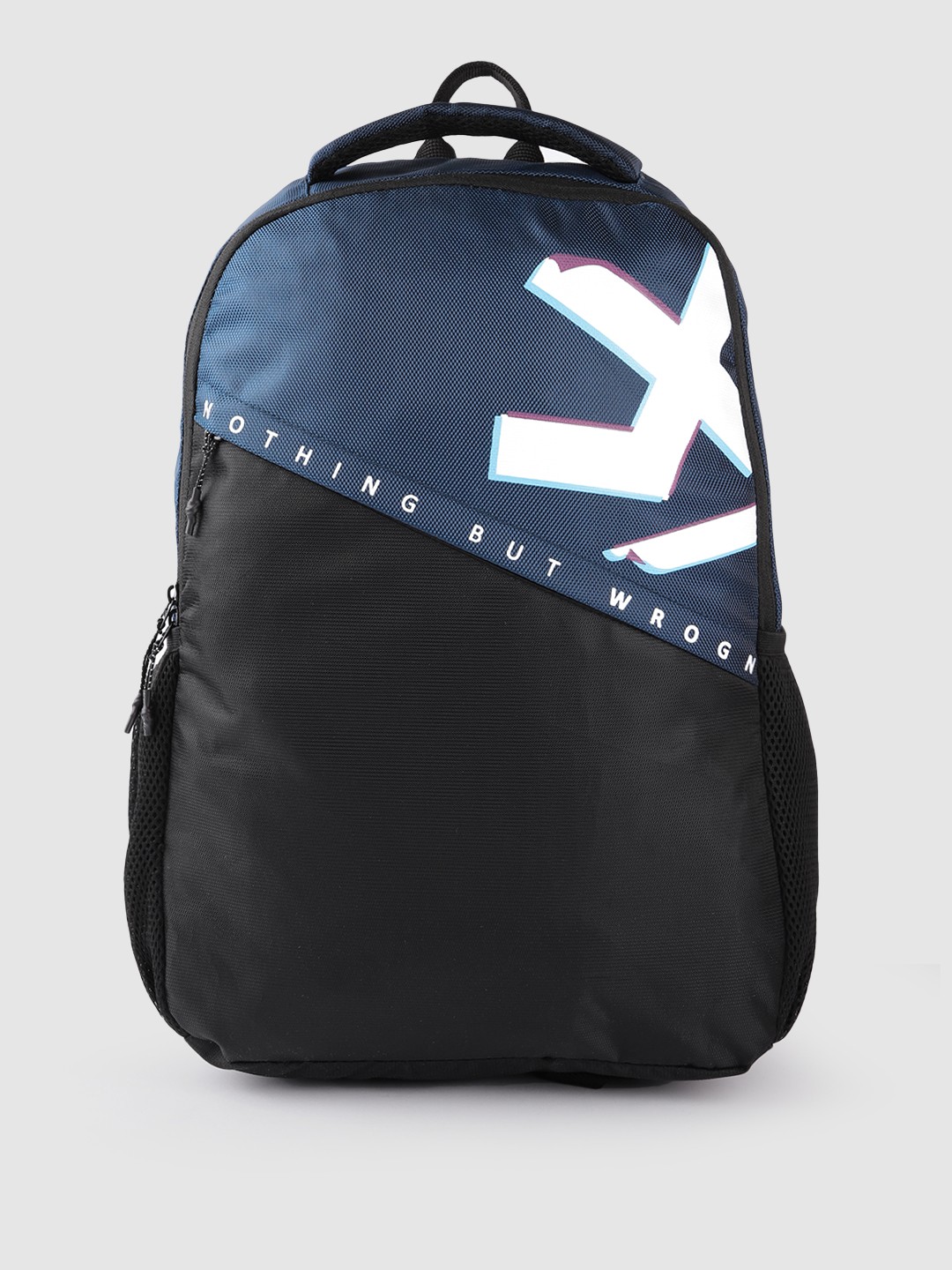 

WROGN Unisex Colourblocked Backpack 19.9 Litres, Navy blue