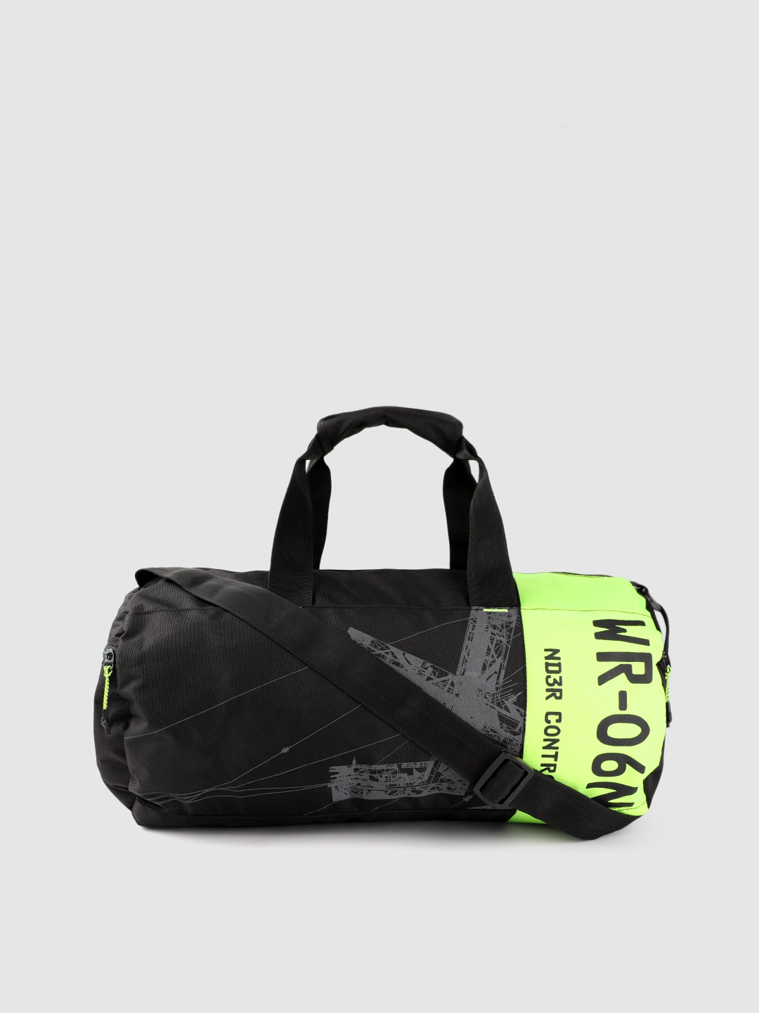 

WROGN Printed Small Casual Duffel Bag, Black