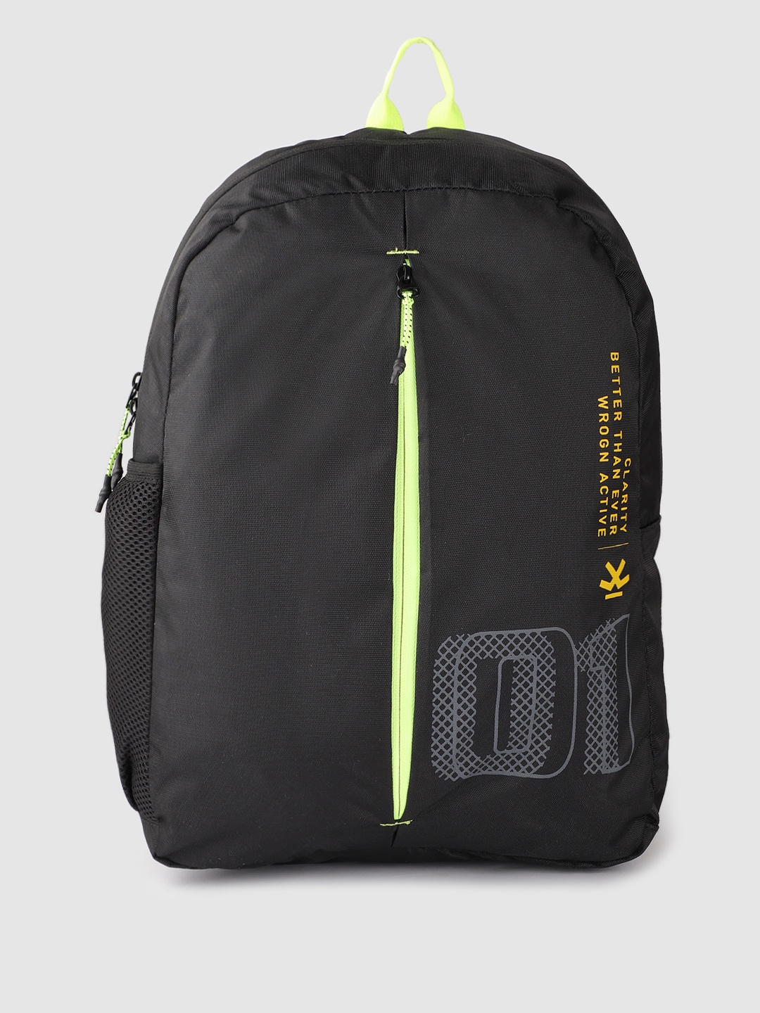 

WROGN Unisex Printed Detail Backpack, Black
