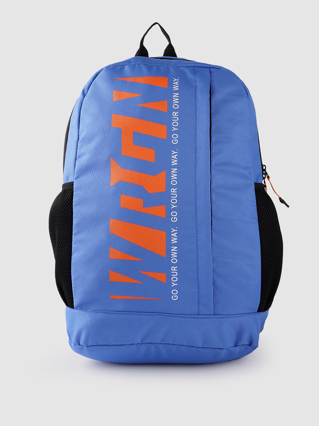 

WROGN Unisex Brand Logo Printed Medium-Sized Backpack with Laptop Compartment 25L, Blue