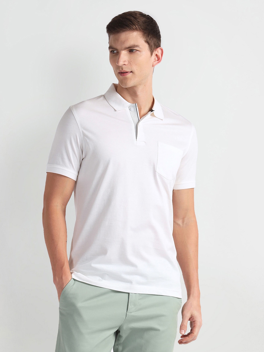 

Arrow Polo Collar Casual T-shirt, White