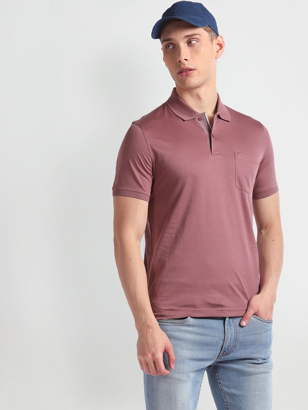 

Arrow Polo Collar Casual T-shirt, Pink