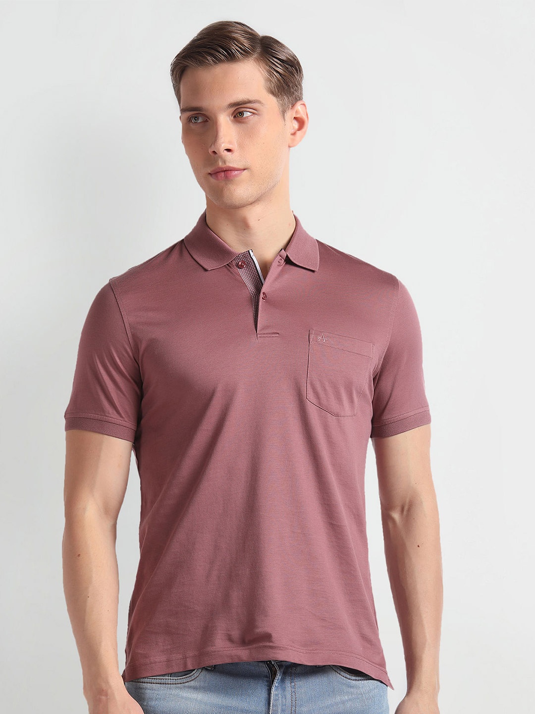 

Arrow Polo Collar Short Sleeves Pockets Regular T-shirt, Pink