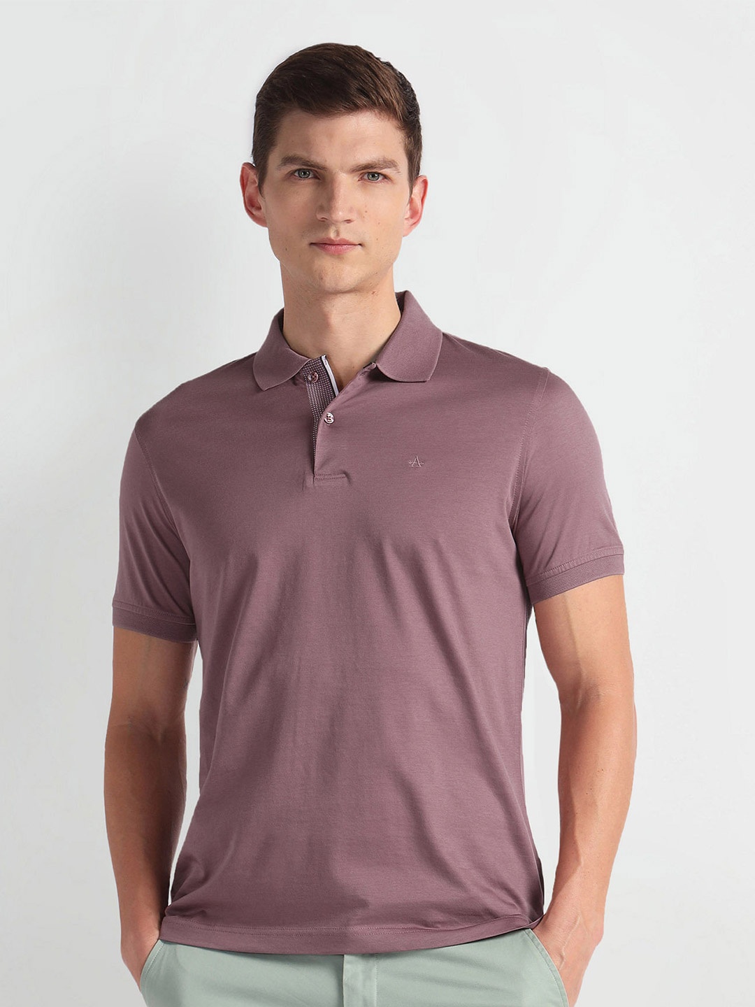 

Arrow Polo Collar Short Sleeves Regular T-shirt, Purple