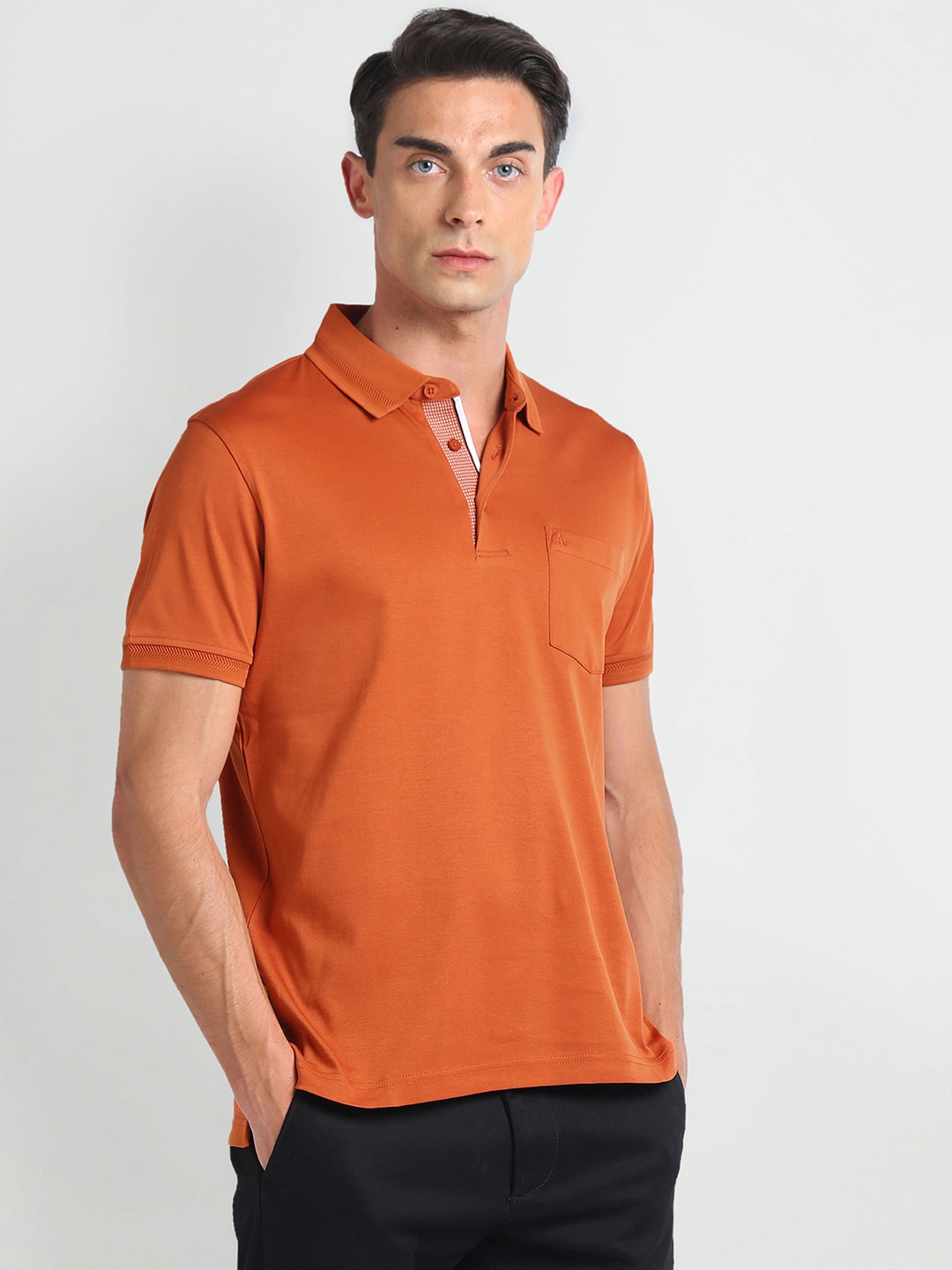 

Arrow Polo Collar Casual T-shirt, Orange