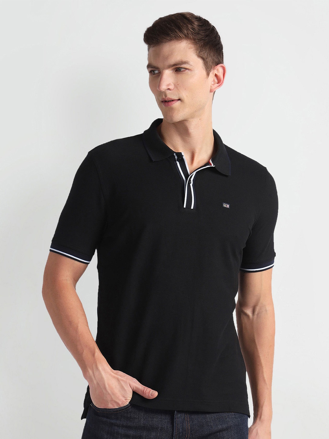 

Arrow Sport Polo Collar Short Sleeves T-shirt, Black