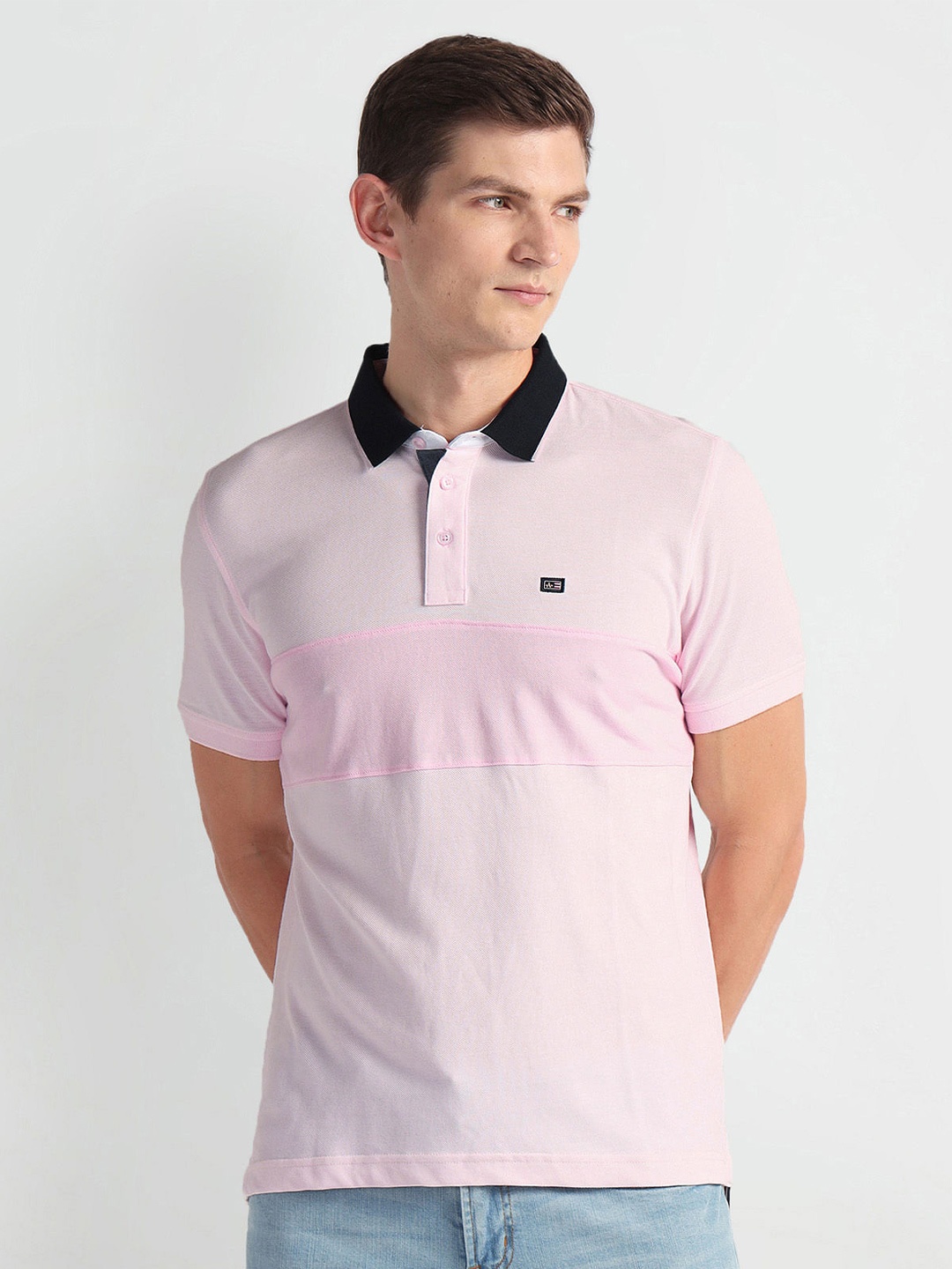 

Arrow Sport Polo Collar Short Sleeves Regular Fit T-shirt, Pink