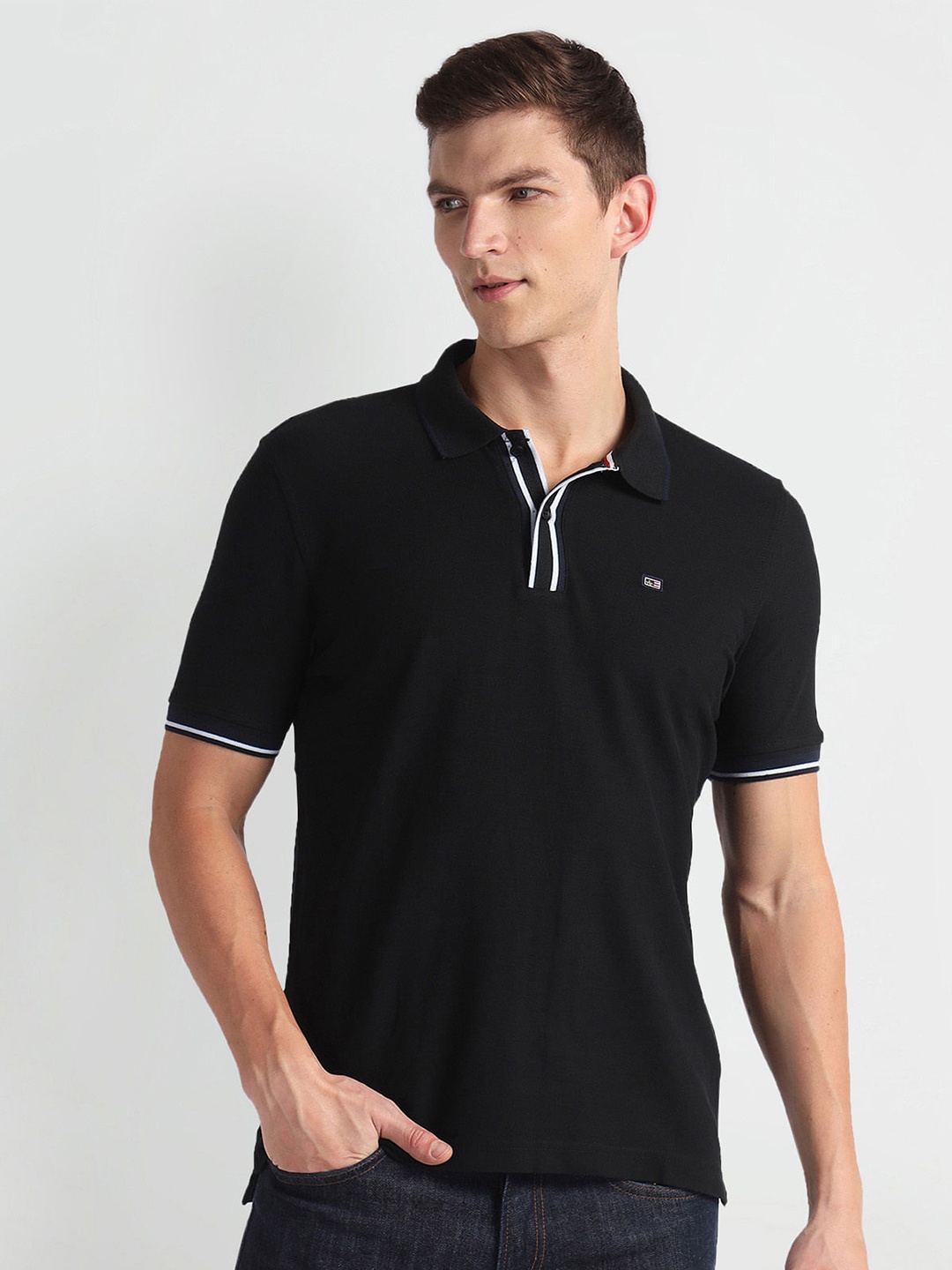 

Arrow Sport Polo Collar Short Sleeves Regular T-shirt, Black