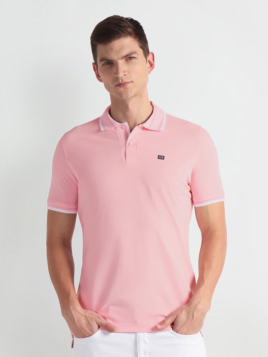 

Arrow Sport Polo Collar Short Sleeves Regular T-shirt, Pink