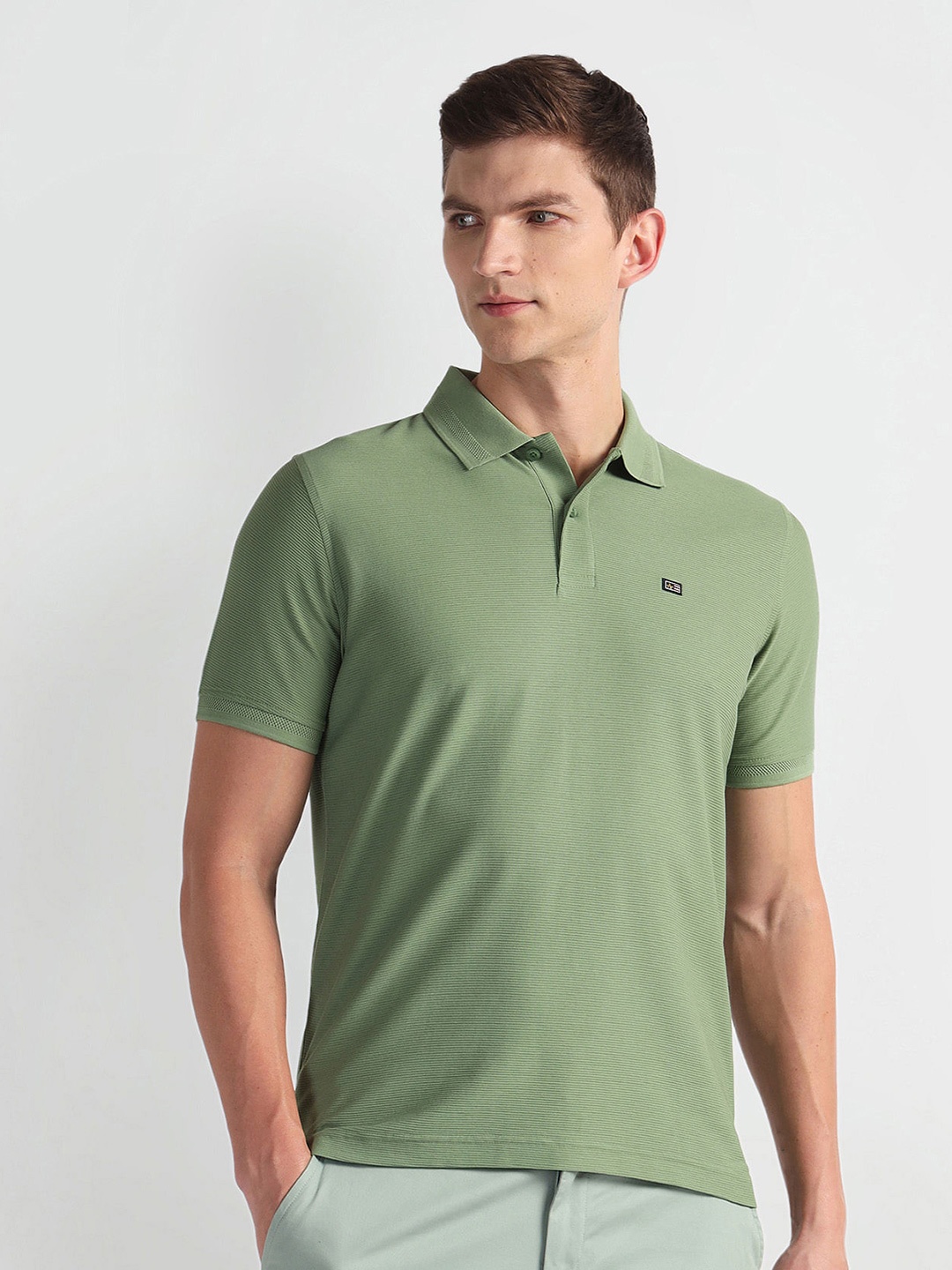

Arrow Sport Polo Collar Short Sleeves Regular T-shirt, Green