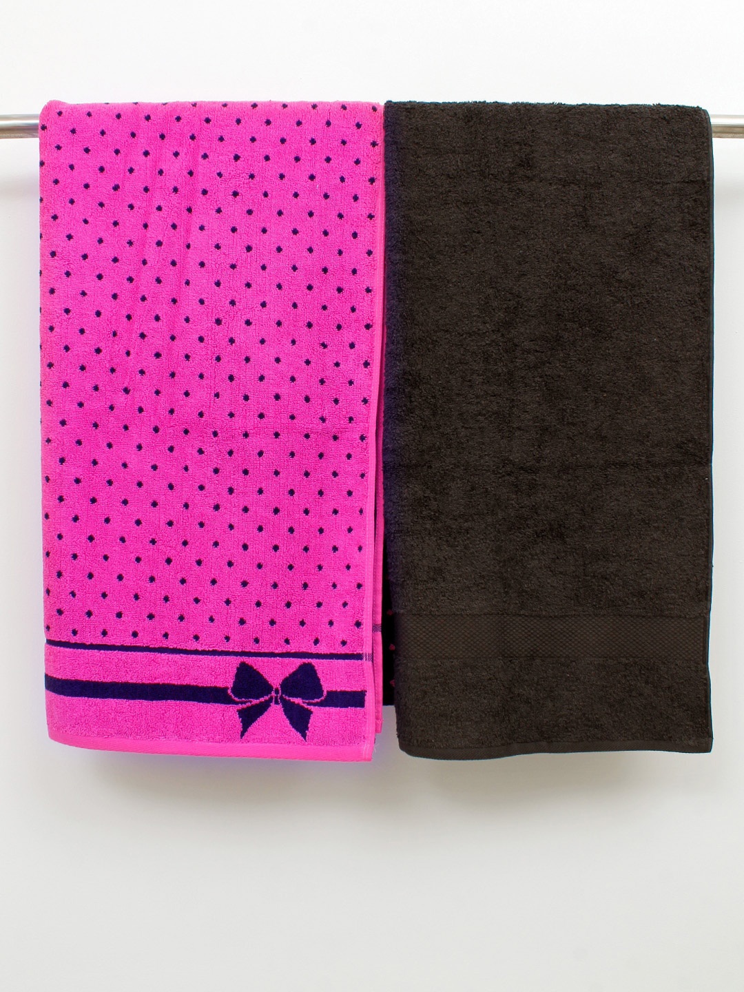 

AVI Living 2 Pcs 550 GSM Cotton Bath Towels, Pink