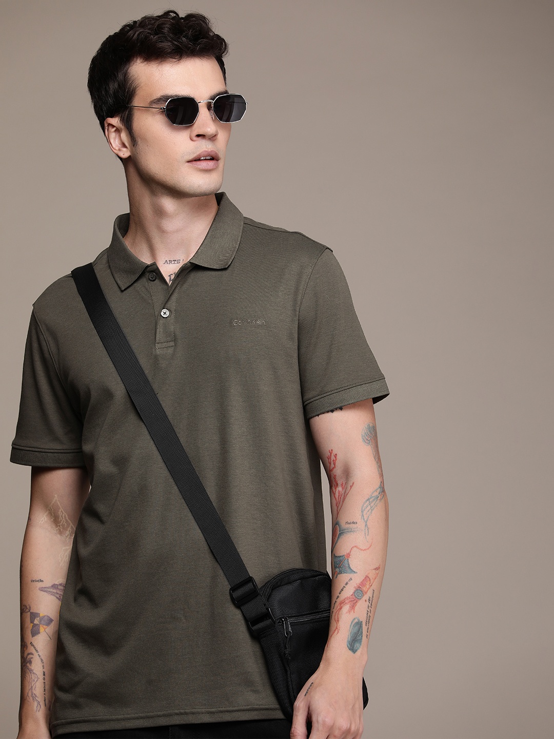 

Calvin Klein Jeans Polo Collar Pure Cotton T-shirt, Grey