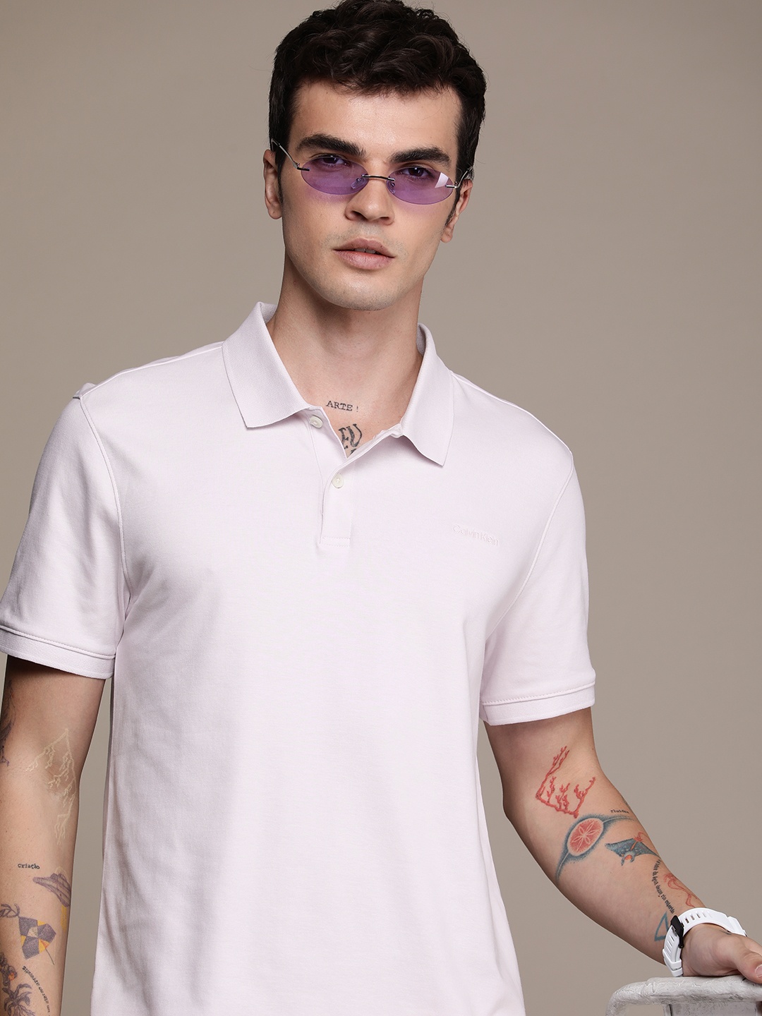 

Calvin Klein Jeans Polo Collar Pure Cotton T-shirt, Lavender