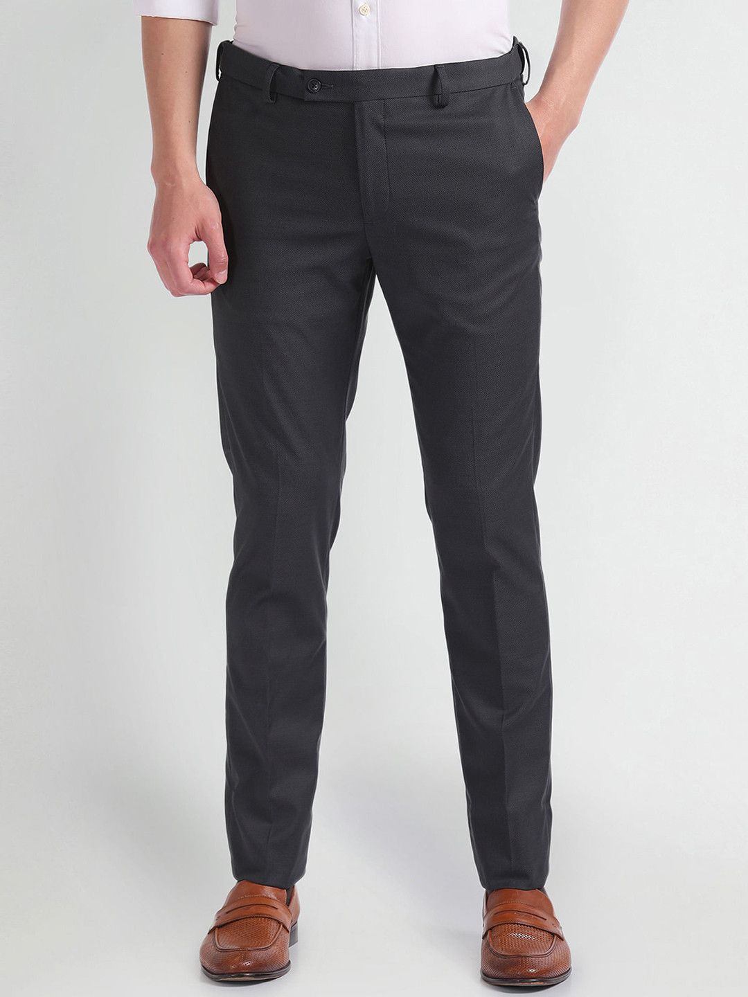 

Arrow Men Slim Fit Formal Trousers, Grey