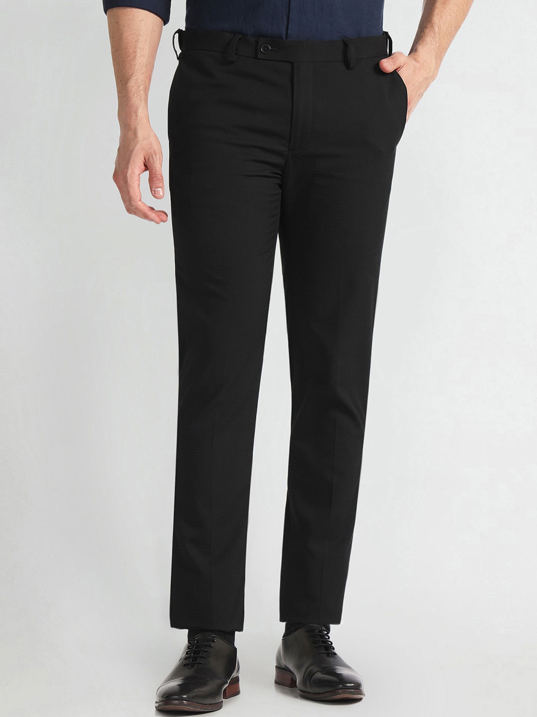 

Arrow Men Mid-Rise Slim Fit Formal Trouser, Black