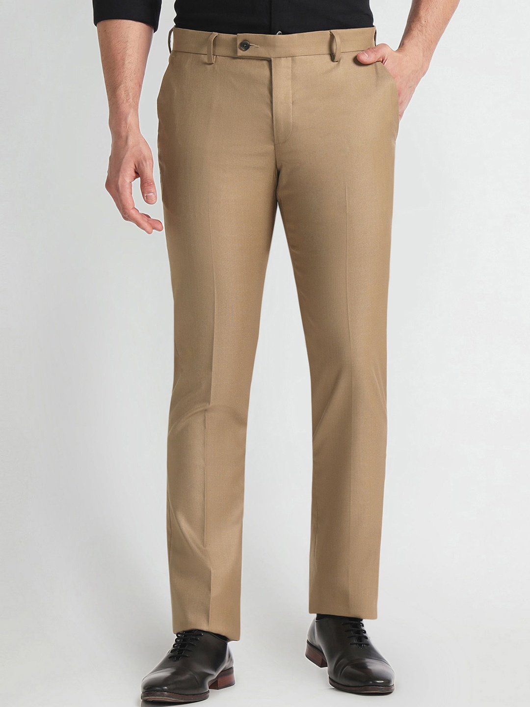 

Arrow Men Cotton Chinos Formal Trouser, Brown