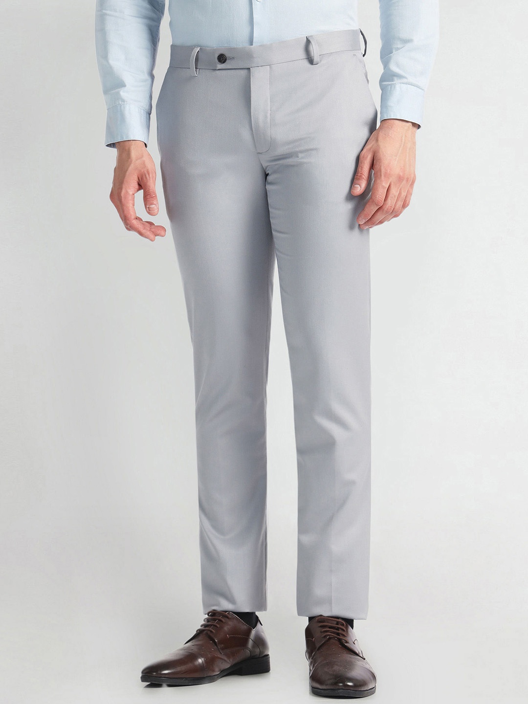 

Arrow Men Tapered Fit Cotton Formal Trouser, Grey