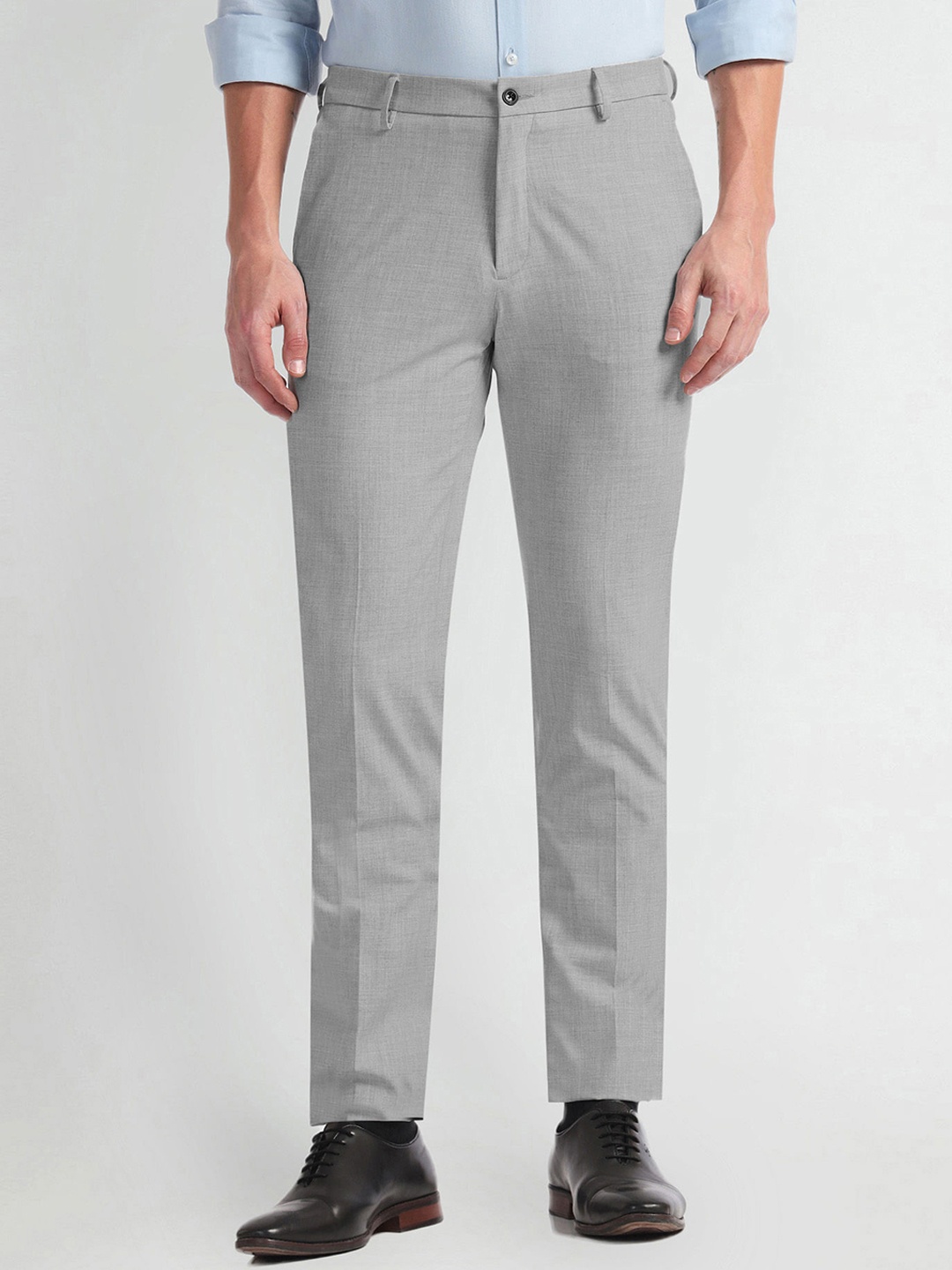

Arrow New York Men Slim Fit Mid-Rise Regular Trouser, Grey