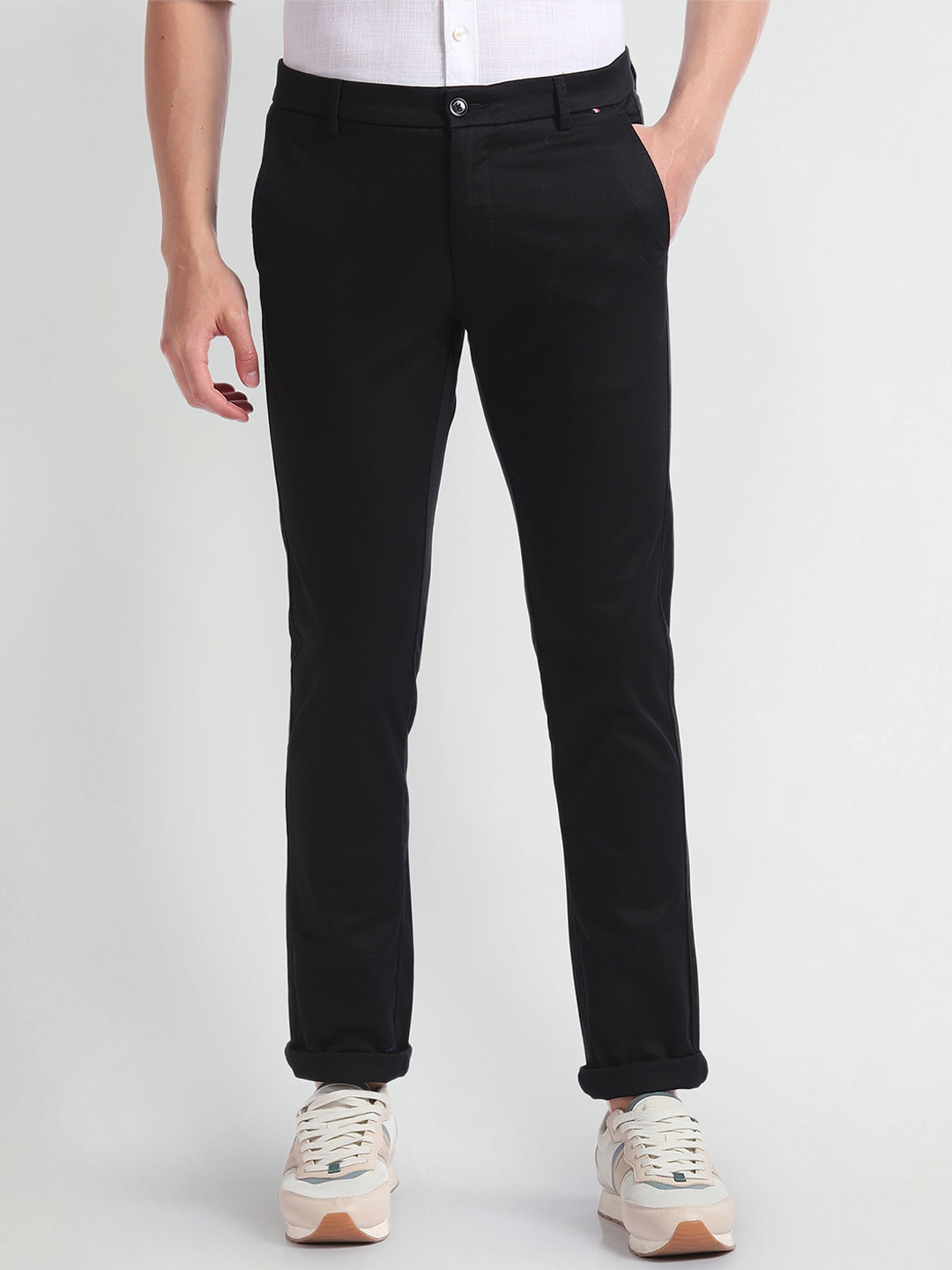 

Arrow Sport Men Cotton Slim Fit Regular Trouser, Black