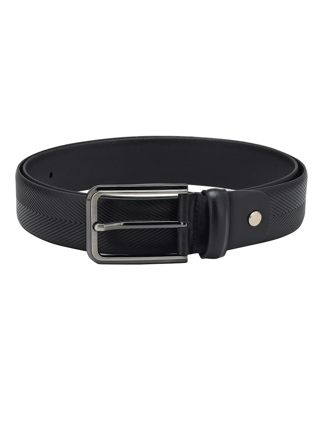 

Da Milano Men Textured Leather Reversible Belt, Black