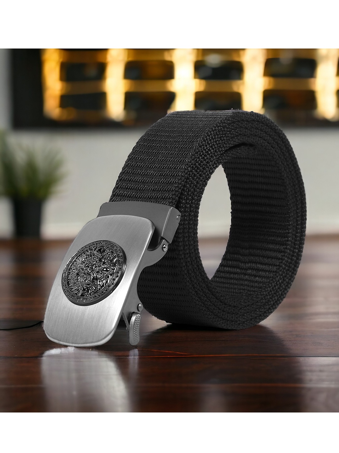 

Kastner Men Textured Canvas Belt, Black