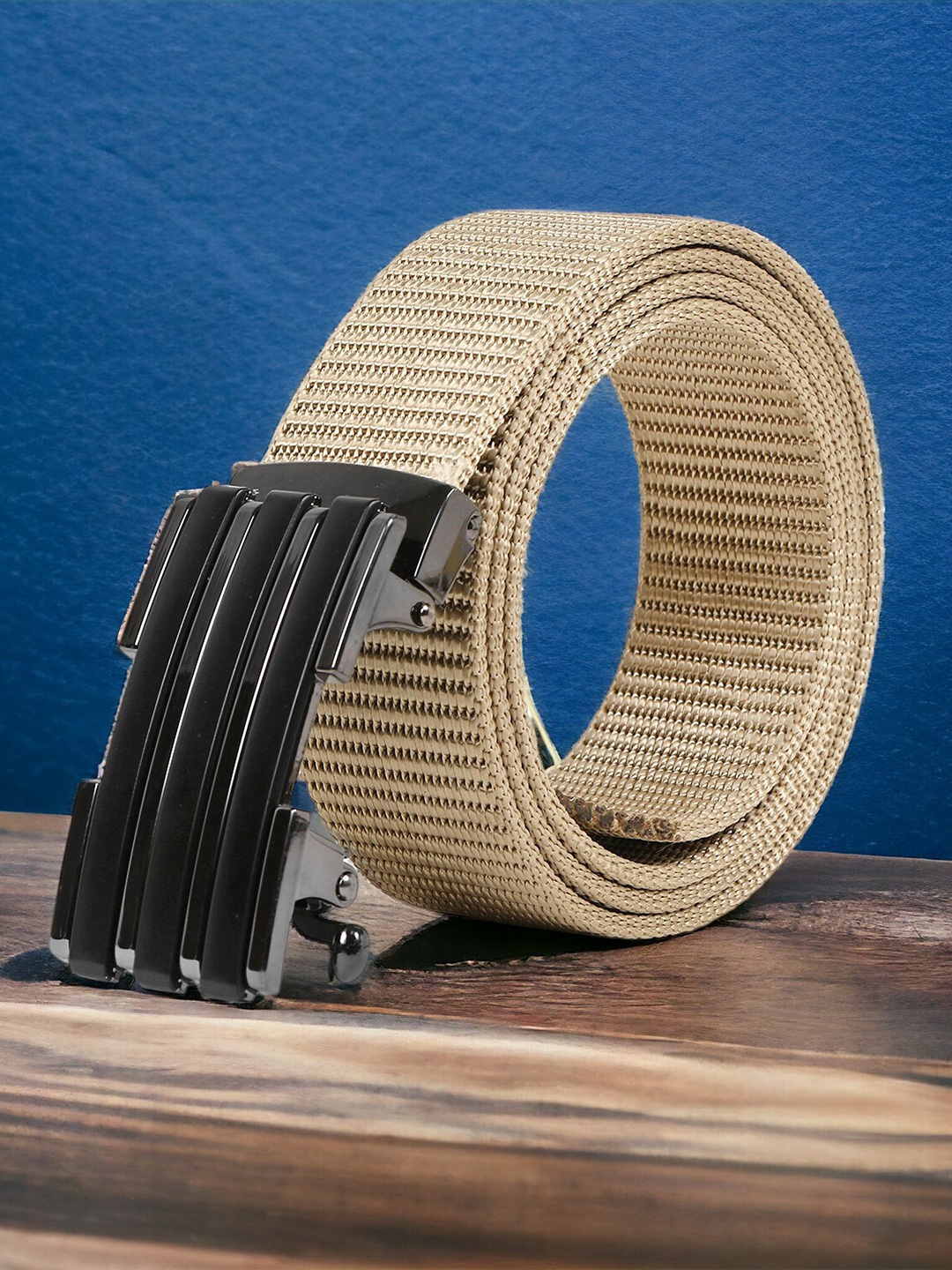 

Kastner Men Textured Canvas Belt, Beige