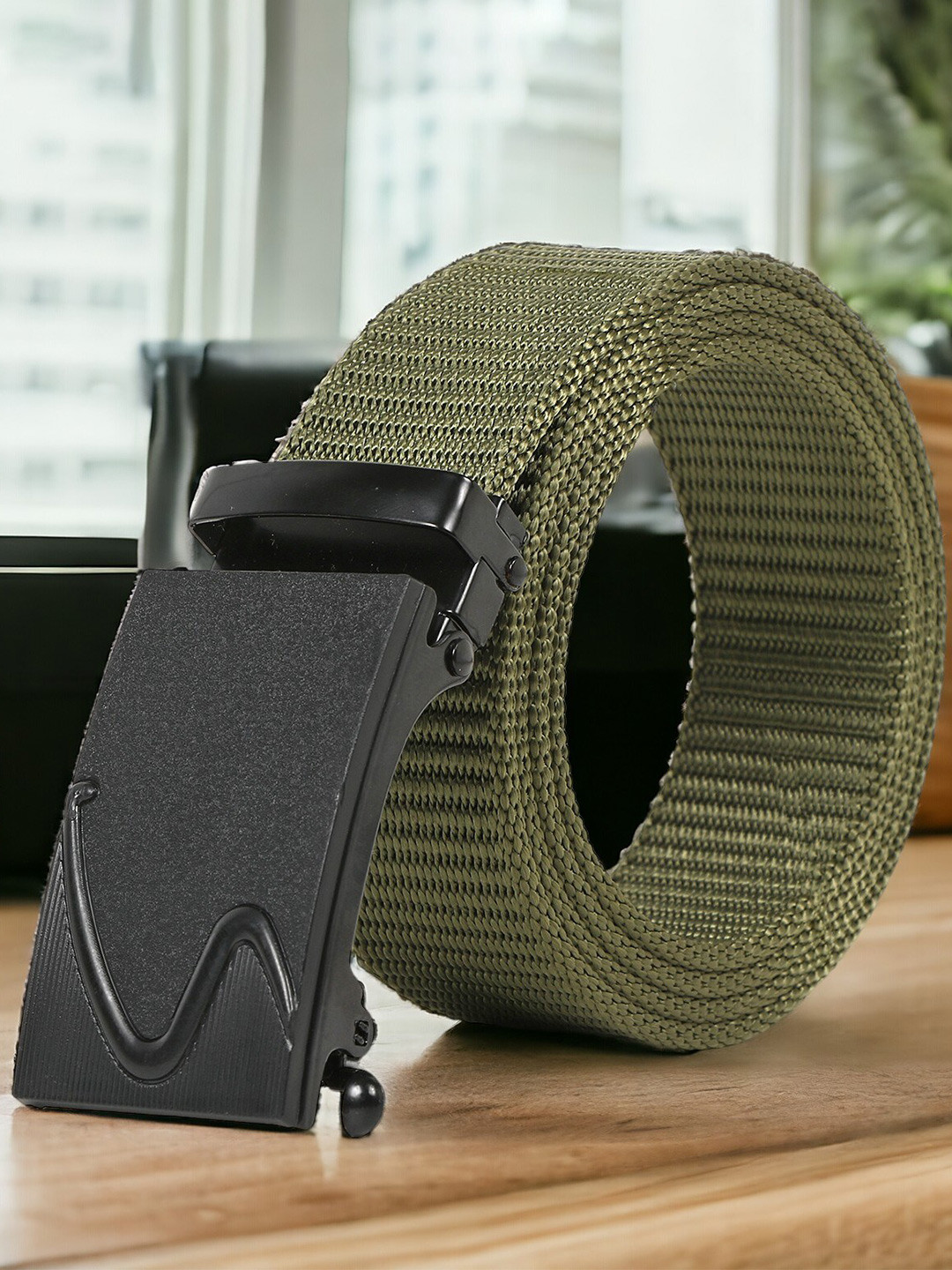 

Kastner Men Textured Canvas Belt, Green