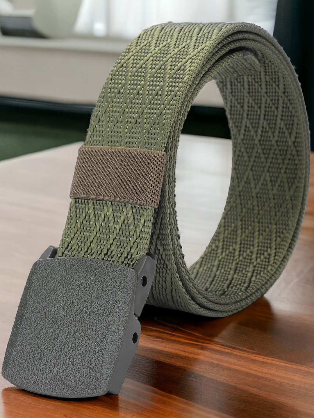 

Kastner Men Textured Canvas Belt, Green