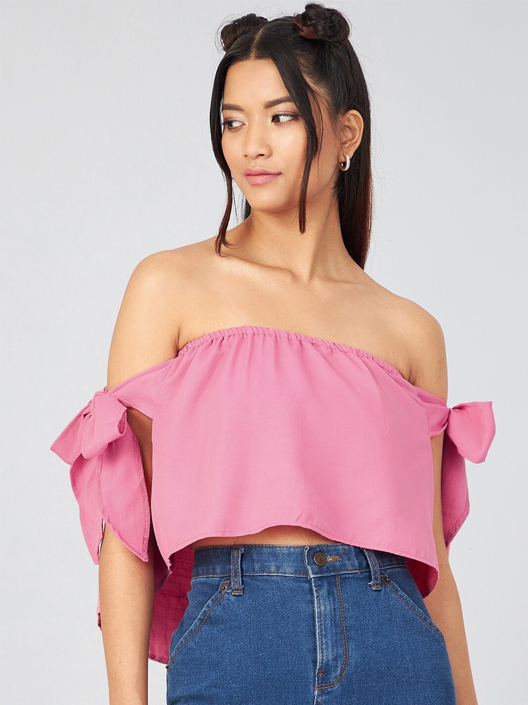 

CHIMPAAANZEE Off-Shoulder Bardot Top, Pink