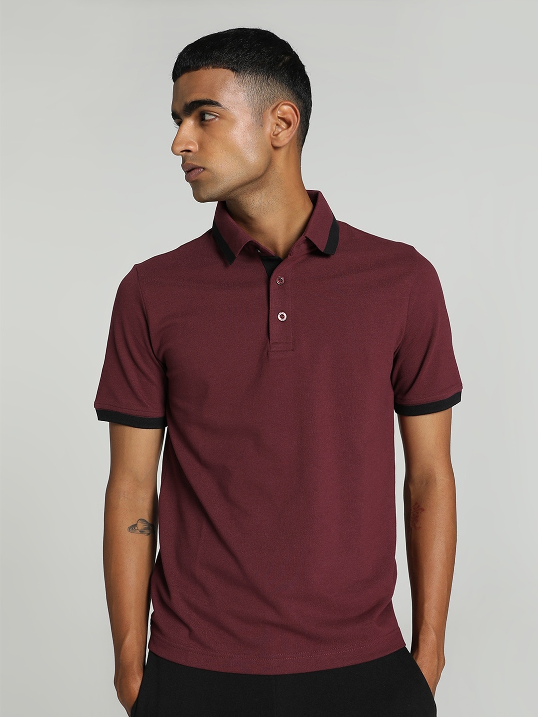 

Puma Essentials Pique Tipping Polo Collar Cotton T-shirt, Brown