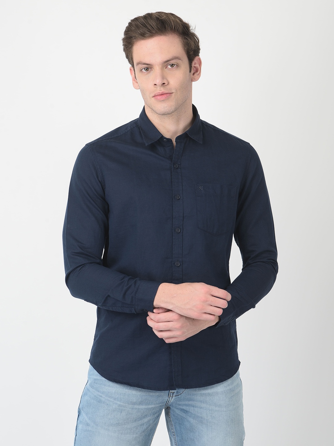 

Numero Uno Men Solid Slim Fit Shirt, Navy blue