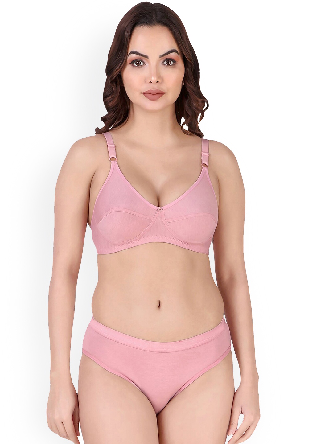 

AROUSY Non Padded Cotton Lingerie Set, Pink