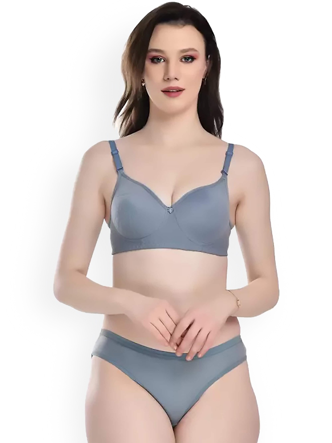 

AROUSY Non-Padded Cotton Lingerie Set, Blue